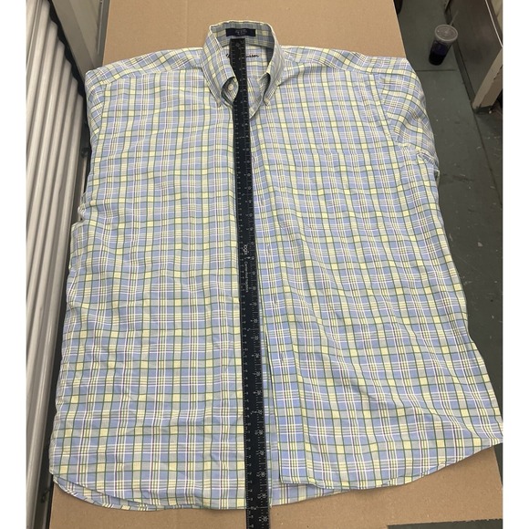 Alan Flusser Men's Long Sleeve Multicolor Plaid Button Down Dress Shirt, L - Picture 3 of 8